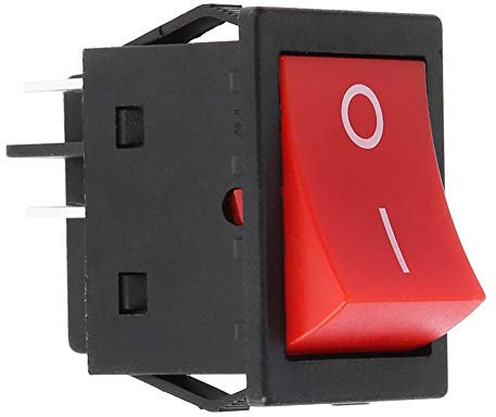 Uadme Kippschalter 4 Polig Ein Aus, Druckschalter 30A 120VAC/250VAC, 4Pin Boot Schwarz Kippschalter mit Rot Leuchtend, Flammhemmende Isolierte Kunststoffschale, IP65 Wasserdicht