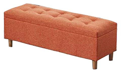 LWJSOCP Multifunktionaler, zusammenklappbarer Ottoman mit Stauraum – Schuhwechselhocker aus Leinenstoff mit Klappdeckel, Beine aus Massivholz, ideal für Sofa und Bett im Schlafzimmer, Wohn
