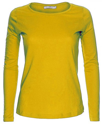 LessThanTenQuid Ladies Womens Plain Stretchy Long Sleeve Round Neck Top