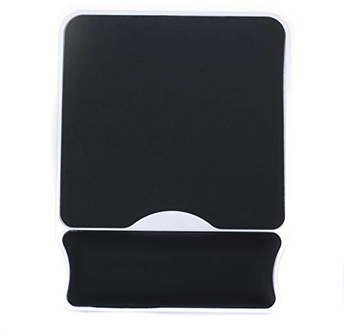 TUKA Mousepad Ergonomische Komfort, robuste Mausmatte mit Handgelenkauflage weiches Memory Schaum, Office Gaming Mouse Pad für Computer und Laptop, 235 x 185 x 25mm, Schwarz, TKC5114 Black