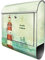 banjado® Design Briefkasten personalisiert Alter Leuchtturm 38,5x46,5x13cm & 2 Schlüssel - Briefkasten Stahl Silber Zeitungsfach pulverbeschichtet - Postkasten A4 Einwurf inkl. Montagematerial