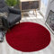 SANAT Teppich Rund - Rot Hochflor, Langflor Modern Teppiche fürs Wohnzimmer, Schlafzimmer, Esszimmer oder Kinderzimmer, Größe: 120x120 cm