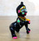 ESPLANADE Statue Gopal Laddoo/Baby Krishna aus Messing, 7,5 cm, Schwarz lackiert