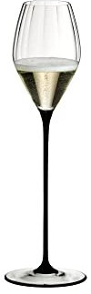 RIEDEL High Performance Champagnerglas, Einzelpackung,klares u. schwarzes Kristallglas,handgefertigt