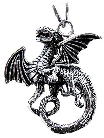 Kiss of Leather Großer Drachen Anhänger aus Edelstahl Nr. 111