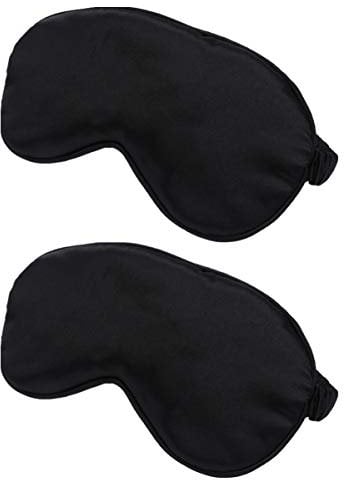 2 Stk Doppelseitige Satin-augenmaske Schlafenszeit Augenschutz Schlafen Reise-augenschutz Nacht Augenschutz Stretch-farbe Aus Kunstseide Fräulein Abdeckung Männlich