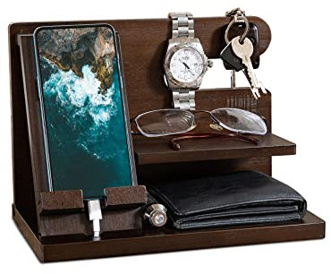 LAC Männer Geschenke Geburtstag - Büro Schreibtisch Organizer Herren Geschenke - Holz Docking Station Vater Geschenk