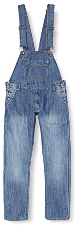 Enzo Men's Ezd390 Ven Denim Dungarees Overalls, Light Stonewash_A, 34 UK