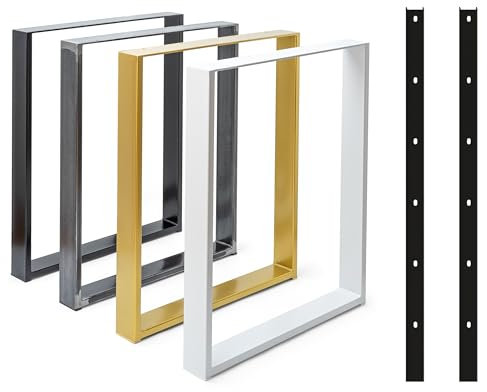 Magnetic Mobel 2 x Tischkufen aus Metall | Industrial Tischbeine in Schwarz Weiß & Rohstahl | Alle Größen für Esstisch Schreibtisch Couchtisch & Bank | DIY Tischgestell (80x72 cm Anthrazit)