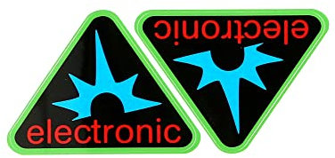 MZA Set: Klebefolie Seitendeckelelectronic Dreieck, Umrandung Grün - Simson S50, S53