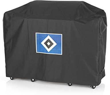 Hamburger SV Wetterschutzhaube Größe XL | Abdeckung für Gasgrill, Feuerschalen oder Gartenmöbel | Das Grillzubehör für echte HSV Fans | Abdeckplane aus robustem, schwarzem Polyestergewebe [Mit Logo]