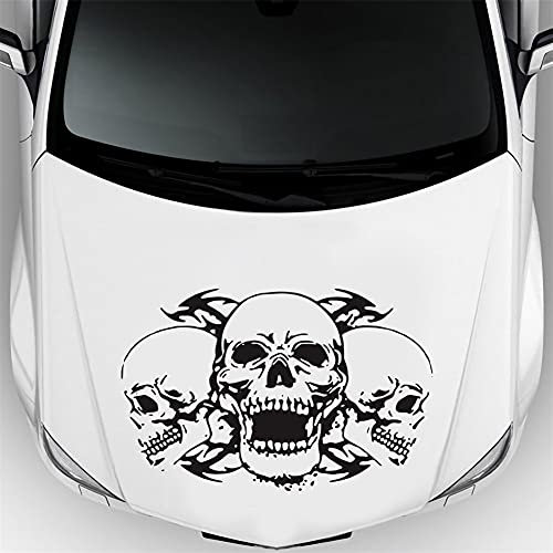 Surakey Adesivo per auto con teschio, adesivo per cofano, adesivo in vinile per lunotto posteriore, per Halloween, festa a tema