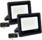 Faretto LED Esterno 2 Pezzi Potenti Faro a Esterni IP65 Impermeabile Super Illuminoso Nero 50W 5000LM Faretti Led Lampada da Esterno Per tetto giardino cortile cancello garage(4500K Luce Naturale)