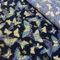 Jukway 1 LfM Baumwollstoff Meterware, 145cm breit, 100% Baumwolle Stoffe zum Nähen Bronzierendes Goldenes Blumen, Stoff Meterware Baumwolle Muster Quilten DIY Dekoration (Marineblau - Schmetterling)