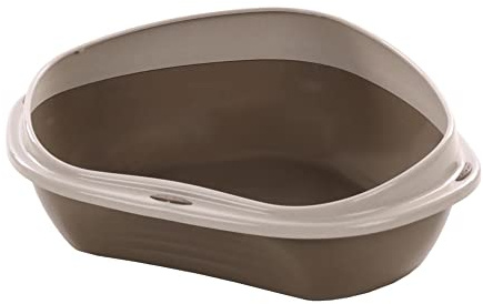 Flamingo OFFENE KATZENTOILETTE Ecke SADIO Taupe L 58,5x48x20,5CM