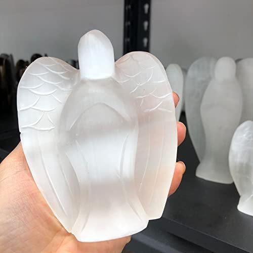 ASPROD Schöne Kristall 1PC Naturkristall Wächter Selenit Engel Figur Stein Edelstein Handwerk Geschenk Wohnkultur Ornamente Rohe Steine und Mineralien