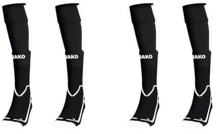 JAKO Unisex Lazio Stutzenstrumpf, Schwarz/Weiß, 43-46 EU (Packung mit 2)