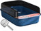 PawnTech Bac à Litière pour Chat XXL Esthétique 51x35x18 cm I Semi Ouverte - Anti-éclaboussure - Pelle de Nettoyage Inclus (Bleu Glacé)