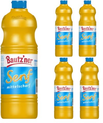Senf mittelscharf Flasche 1000 ml x 5 Stücks