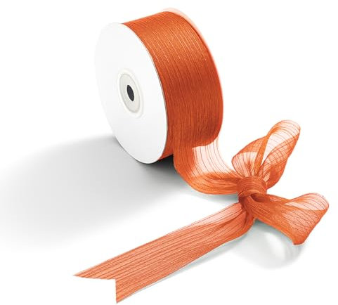 CHUQING Schleifenband Terracotta Band Chiffonband 23 m x 38 mm Chiffon Geschenkband Hochzeit Stoffband Dekoband