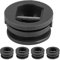 VBESTLIFE 5-teiliges 2,5-cm-Surfbrett-Leine-Plug-Set, Nylon-Kunststoffkonstruktion, Surfbrett-Beinseil-Leine-Plug, Kajak-Zubehör, Ausrüstung für die Beinseilbefestigung (Black)