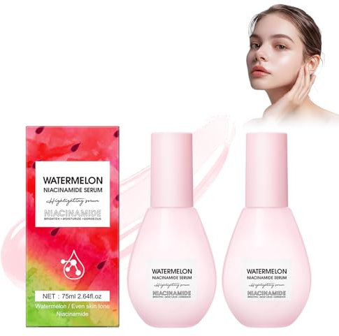Rice Toner 2Pc Wassermelone Niacinamid Serum,Wassermelonen, Watermelon Glow Niacinamide Moisturize Serum,Watermelon Glow Niacinamide,Extrakt Aufhellend Und Feuchtigkeitsspendend