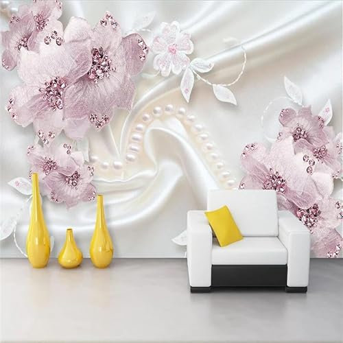ZEZILE Benutzerdefinierte Fototapete 3d Wandbild Diamant Blume 3d Schmuck Tv Hintergrund Tapete Tapeten für Wohnzimmer