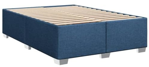 vidaXL Bettgestell, Bett mit Bettfüße Lattenrost, Polsterbett für Schlafzimmer, Doppelbett Bettrahmen, Modern, Blau 160x200cm Stoff