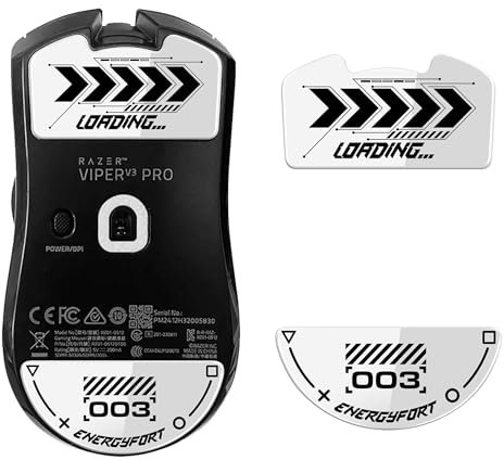 Razer Viper V3 Pro Wireless Esports Gaming Mouse Skates, Rounded Curved Glass Feet Replacement, Super Fast Smooth and Durable Sole Stickers (White)