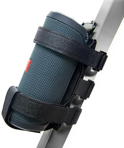 Bike Golf Cart Speaker Mount - Portable JBL Flip 5 Charge 5 Holder, Adjustable Waterproof Velcro Strap for Bluetooth Speakers, on Railing/Frames/Handlebar of Bike Scooter utv ATV Motorcycle