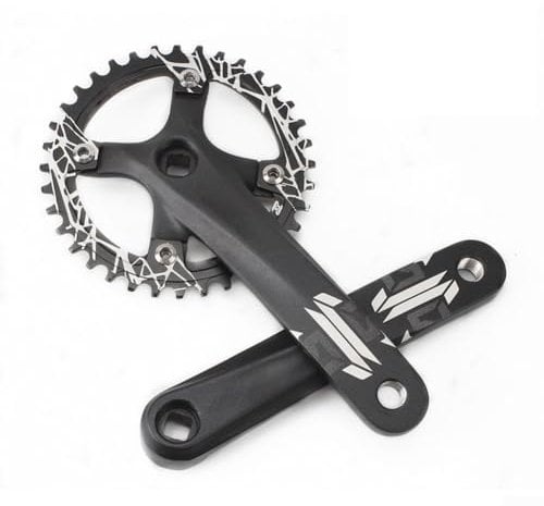 Zoegneer Bielas de bicicleta de montaña de aleación de aluminio cuadrado cónico con opciones de plato diseñado para cero (manivela+32T)