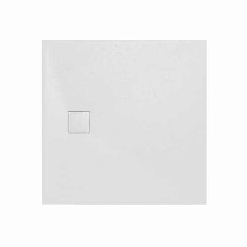 Aquariss SMC Slate Effect Shower Enclosure Tray 900x900mm Square Wetroom Shower Base White