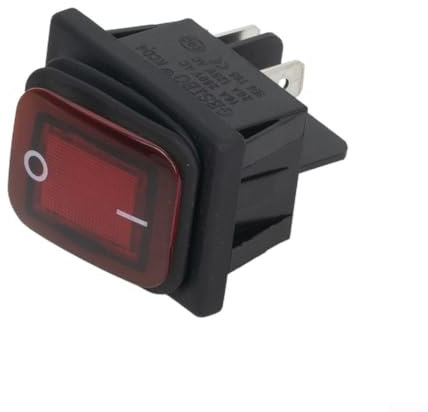 Rechteckiger wasserdichter Wippschalter, Leuchttaste, Rotgrün, IP67, 20 A, DPST