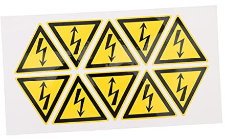 BELLIFFY 1 Lot D'Autocollants D'Avertissement De Choc Électrique Étiquettes D'Avertissement De Chocs Électriques Panneau D'Avertissement Marque De Danger Autocollants D'Avertissement