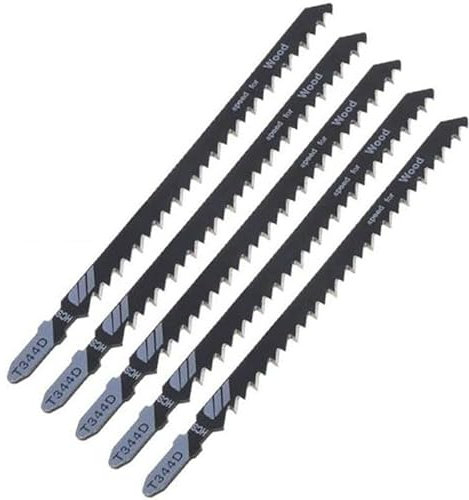 Metal Cutting Jig Blades, 5pcs 6T Jigsaw Blade Cutting Tool Fast Straight Cutting Wood Sheet Panels Extra Long T344D TOP 152mm Woodworking Tool