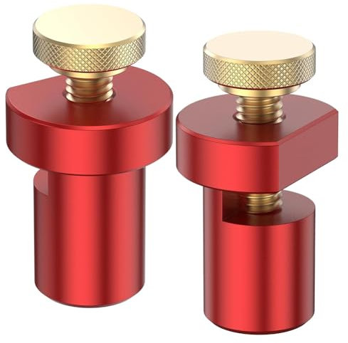 Ohulelks 2-Teiliges Bankklemmen-Set, 19 mm (3/4) Werkbank-Lochanschlag Aus Aluminiumlegierung, Tischanschlag für Holzbearbeitung, Tischlerbankklemme A