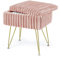 ABHENG Multifunktionaler rechteckiger Schminkstuhl mit Stauraum, Sitzhocker, Fußhocker Hocker Schminktisch, Polsterhocker, Schminkhocker, 40 x 25.5 x 43.5 cm, Pastellrosa, ASND53P