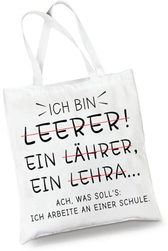 GluckGeschenk Tasche Lehrerin Geschenk, Lehrergeschenke Ideen, Lustige Geschenke für Lehrerin Grundschule Weiterführende Schule, Lehrer Geschenk Baumwollbeutel, Geschenk für Lehrer