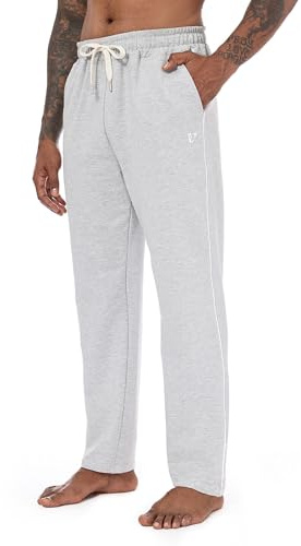 Vortewind Jogginghose Herren Baumwolle Trainingshose Herren Lang Atmungsaktiv,Sporthose mit 3 Taschen & elastischem Bund für Freizeit