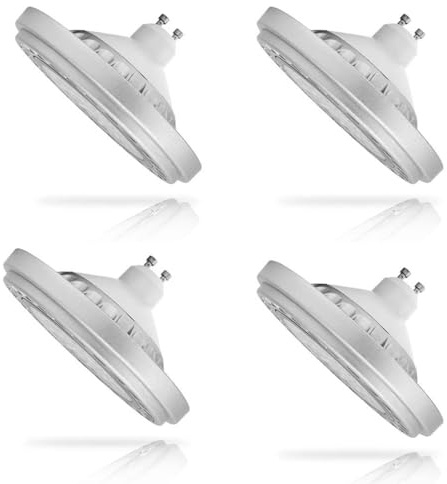 QLEE Ar111 Led Lampe 220V dimmbar 15w 1500lm 6000k Kaltweiß Tageslicht Spot 150w ersatz R111 Led Leuchte Cri85 Reflektorlampe für Einbau-Schienen Einzelhandel Galerie Beleuchtung, 4er Pack