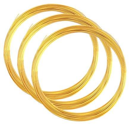 KQDRAVINE 1mm X 30M Alambre de Aluminio Dorado, Flexible Alambre Manualidades para Decoraciones Artesanía Modelismo Bricolaje
