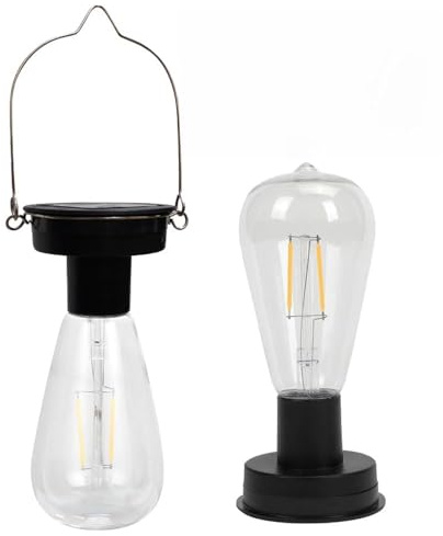 Solar Light Bulb, 2 Pcs Outdoor Garden Hanging Light Bulbs, Solar Light Replacement Top 8cm with Light Bulbs, Solar Lantern Accessories Tools, Waterproof, Replacement Solar Panels for Garden Lights