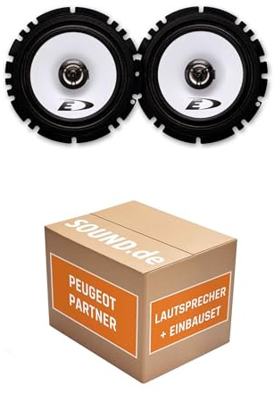 Lautsprecher Boxen Einbaupaket für Alpine SXE-1725 kompatibel mit Peugeot Partner Tepee vorne | 2X Tief-Mitteltöner mit integriertem Hochtöner 220W MAX