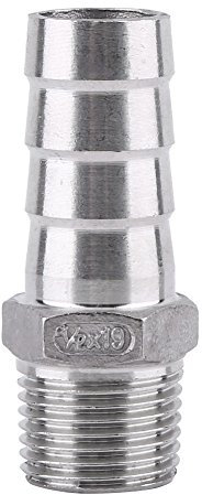 Raccord de Tuyau de Filetage Mâle Raccord de Queue de Tuyau de Barb BSP Acier Inoxydable SS304 (1/2x19mm)