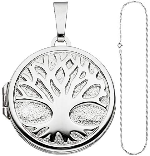 Jobo Damen-Medaillon Lebensbaum aus 925 Sterling Silber für 2 Fotos