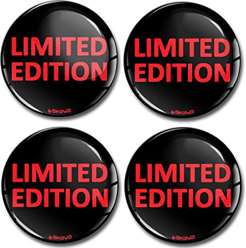 SkinoEu® 4 x 60mm Adesivi Resinati 3D Gel Stickers Auto Coprimozzo Universale Logo Silicone Autoadesivo Stemma Adesivo Copricerchi Tappi Ruote Colore Limited Edition A 6560