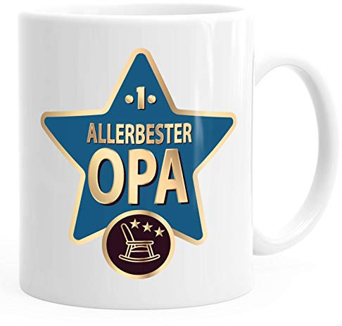 MoonWorks® Kaffee-Tasse Allerbester Opa Geschenk-Tasse Walk Of Fame Bester Großvater weiß unisize