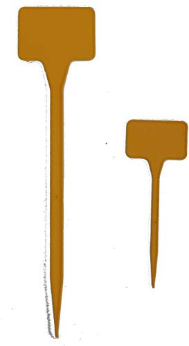 ETICHETTE IN PLASTICA GIALLE CON GAMBO VARIE MISURE SEGNA PIANTE 100 PEZZI (30 cm)