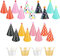 Shinelee 22 Stück Partyhüte Kindergeburtstag Papier Kegel Hüte mit Pompons Geburtstag Party Partyhütchen Krone Partyhut Kinder Erwachsene