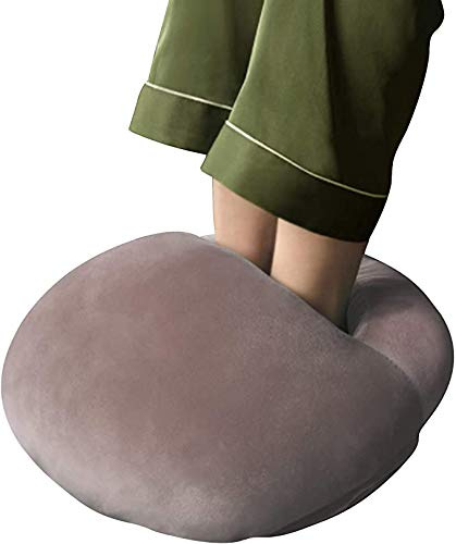 USB Foot Warmer Electric Heated Boots Pad Rechargeable Cushion Large Pocket Plush Foot Muff Fast Heating Shoes Winter Office Home Heat Therapy Heated Massage Cozy Foot Warmer Slippers Silver Grey